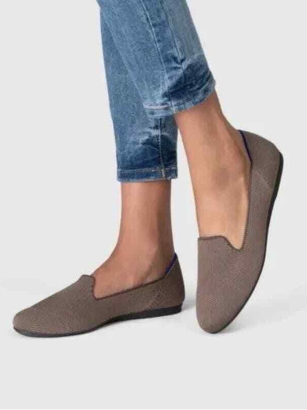 Rothy's Taupe Knit Slip-On Loafers